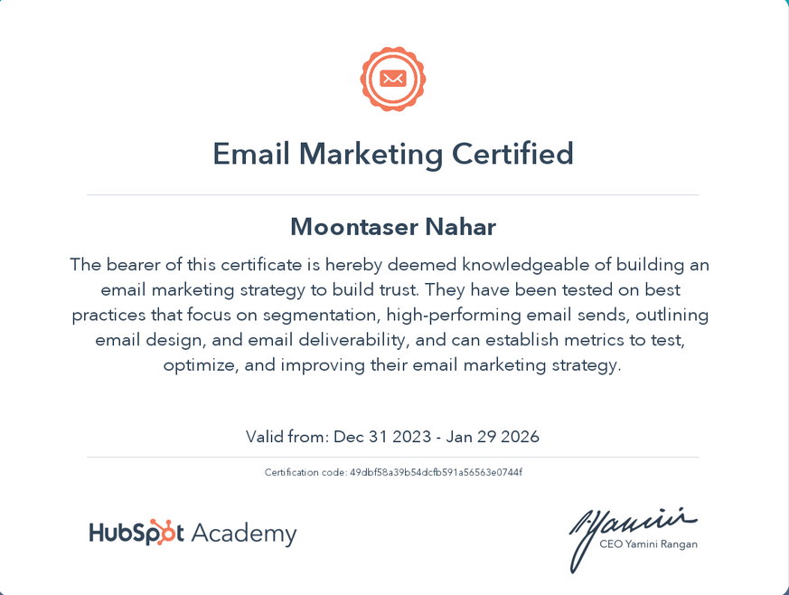 Email Marketing Certificate